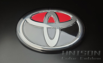 UNISON-純正エンブレム改 アクア GRエンブレム ツートン・レッド/ブラック