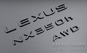 UNISON-純正エンブレム改 レクサスNX マットブラック(ツヤ消し黒)エンブレム