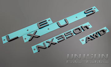 UNISON-純正エンブレム改 レクサスNX マットブラック(ツヤ消し黒)エンブレム