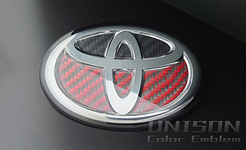 RAV4用GRエンブレム ツートン・ブラック/レッド UNISON-純正エンブレム改