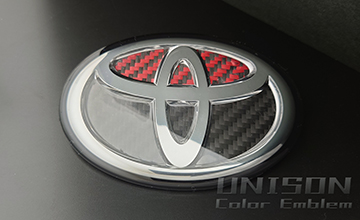 RAV4用GRエンブレム ツートン・レッド/ブラック UNISON-純正エンブレム改