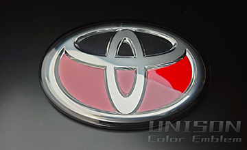 UNISON-純正エンブレム改 RAV4 GRエンブレム ツートン・ブラック/レッド
