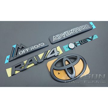 RAV4用マットブラック(ツヤ消し黒)エンブレム UNISON-純正エンブレム改 RAV4用マットブラック(ツヤ消し黒)エンブレム UNISON-純正エンブレム改