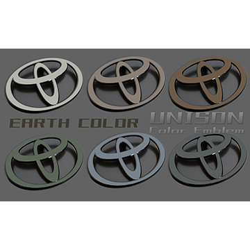 ヤリスクロス用アースカラーエンブレム UNISON-純正エンブレム改